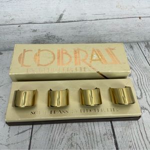 Vintage Solid Brass Napkin Rings Set of 4 Cobraz by Beucler in Box Dinner Party